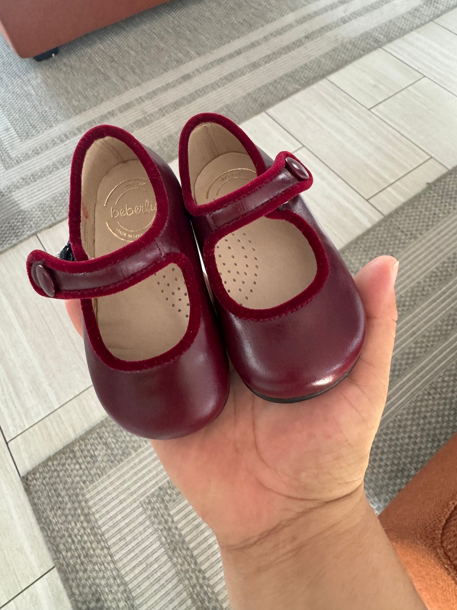Beberlis Wine Baby Mary Jane-Tassel Children Shoes