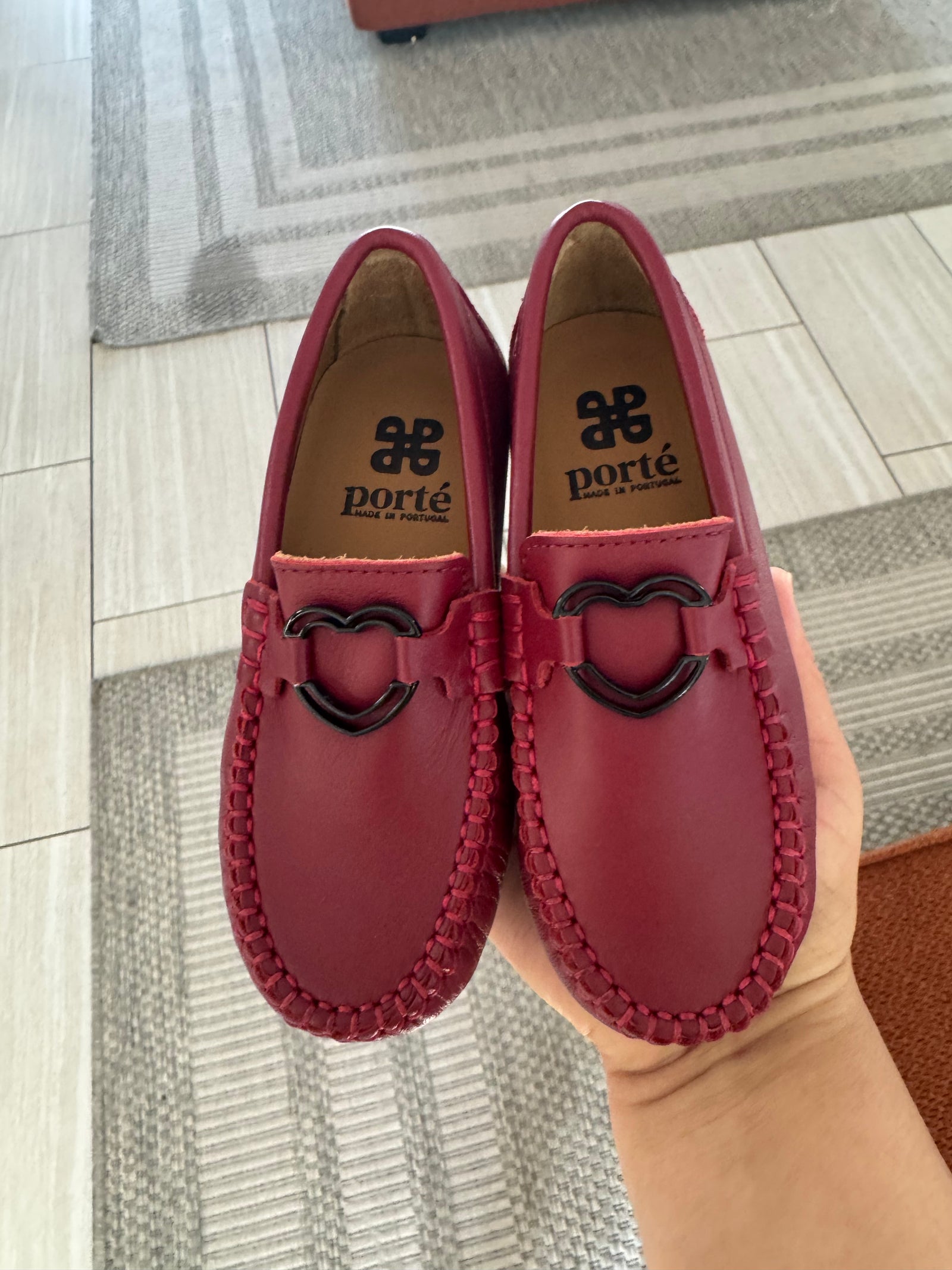 Porte Winter Red Heart Loafer-Tassel Children Shoes
