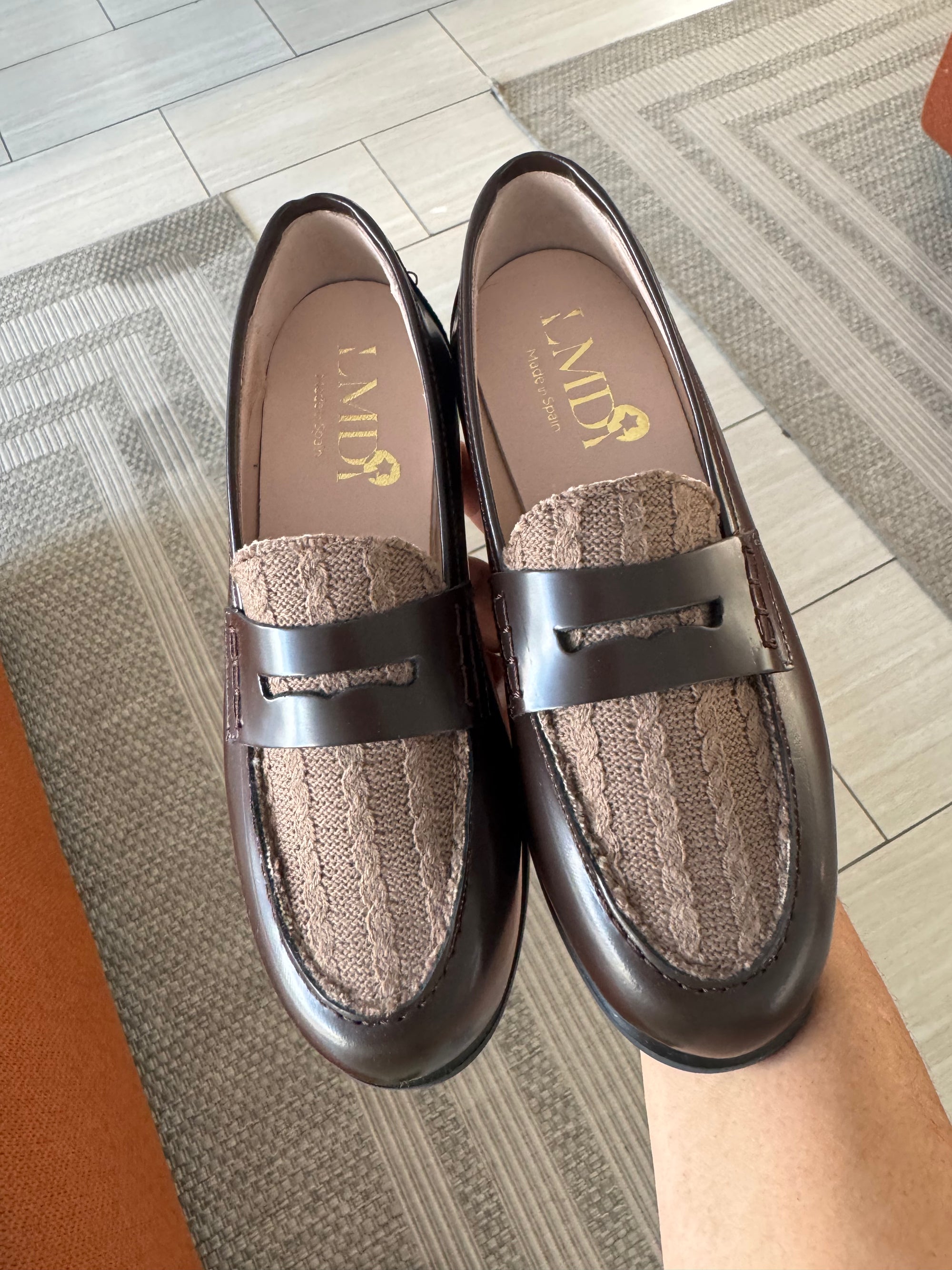 LMDI Coffee Knit Penny Loafer-Tassel Children Shoes