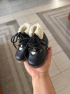 LMDI Black and Ivory Fur Baby Bootie-Tassel Children Shoes