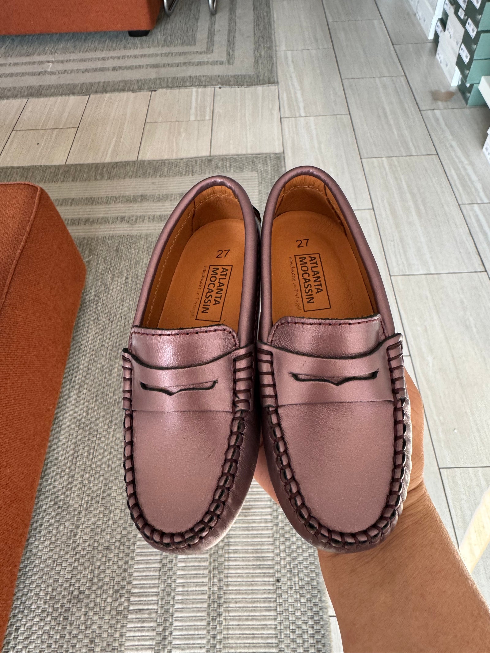 Atlanta Mocassin Rose Driving Penny Loafer-Tassel Children Shoes