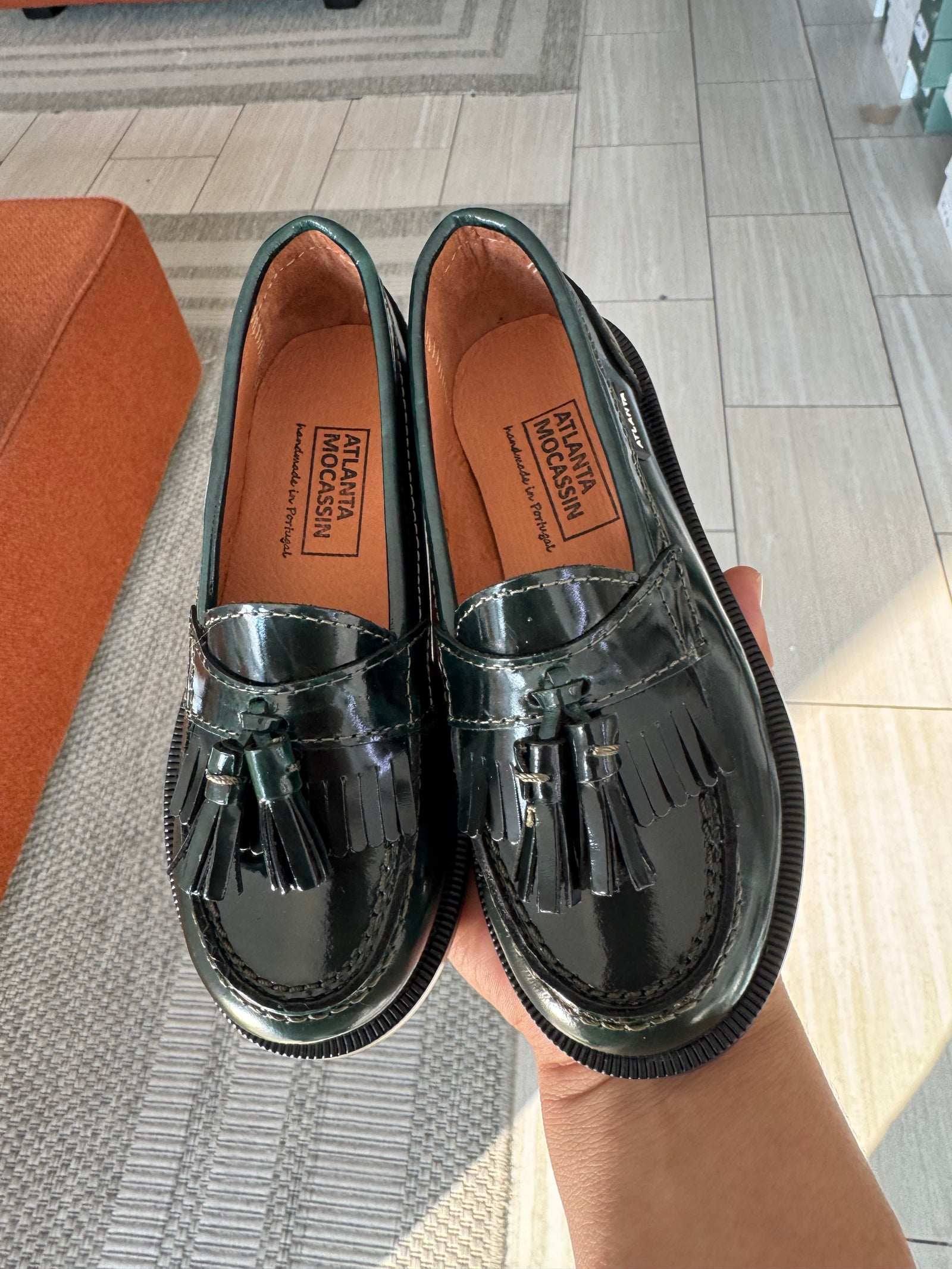 Atlanta Mocassin Hunter Patent Fringe Loafer-Tassel Children Shoes