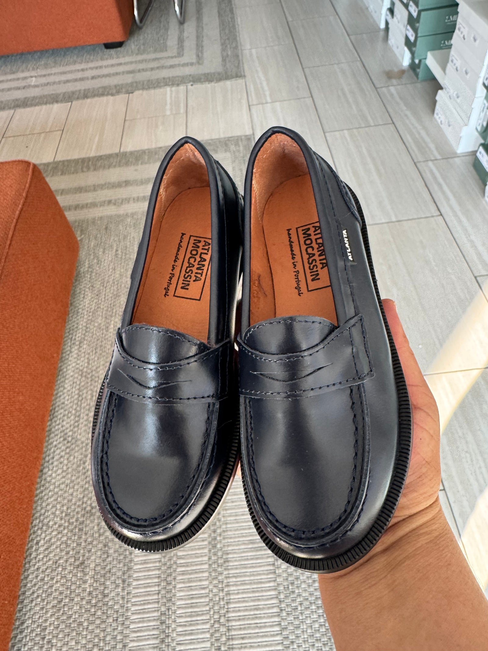 Atlanta Mocassin Navy Antik Penny Loafer-Tassel Children Shoes