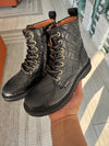Atlanta Mocassin Black Pressed Boot-Tassel Children Shoes