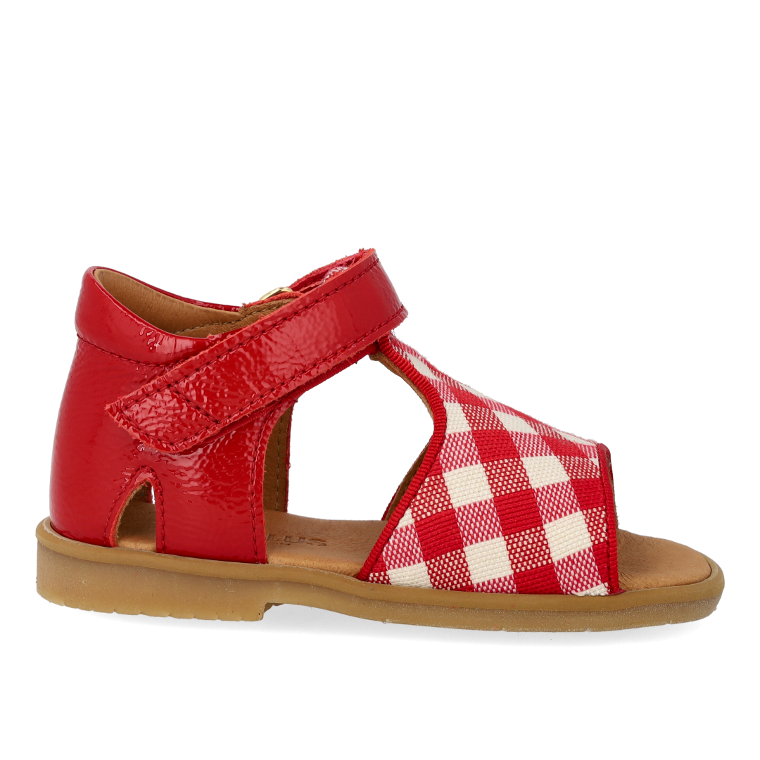 Angulus Red Gingham Baby Sandal-Tassel Children Shoes