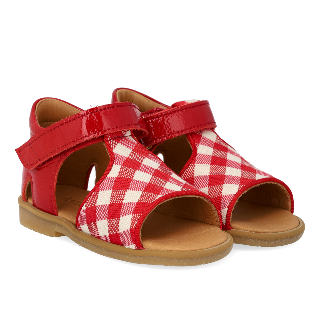 Angulus Red Gingham Baby Sandal-Tassel Children Shoes