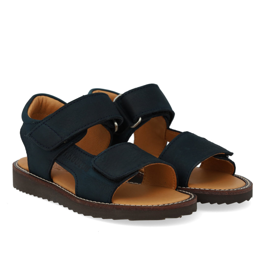 Angulus Navy Velcro Sandal-Tassel Children Shoes