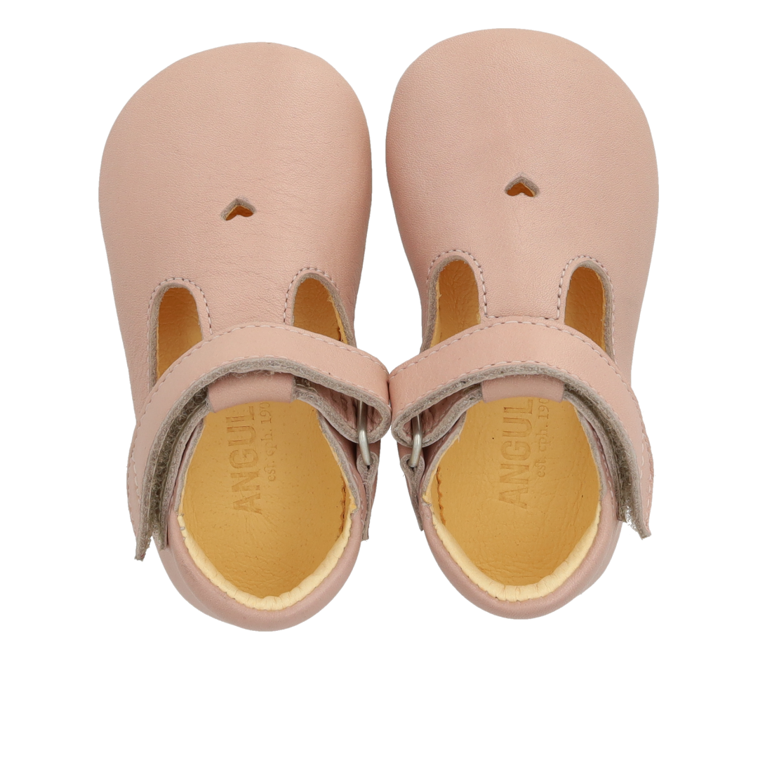 Angulus Soft Pink Heart Prewalker-Tassel Children Shoes