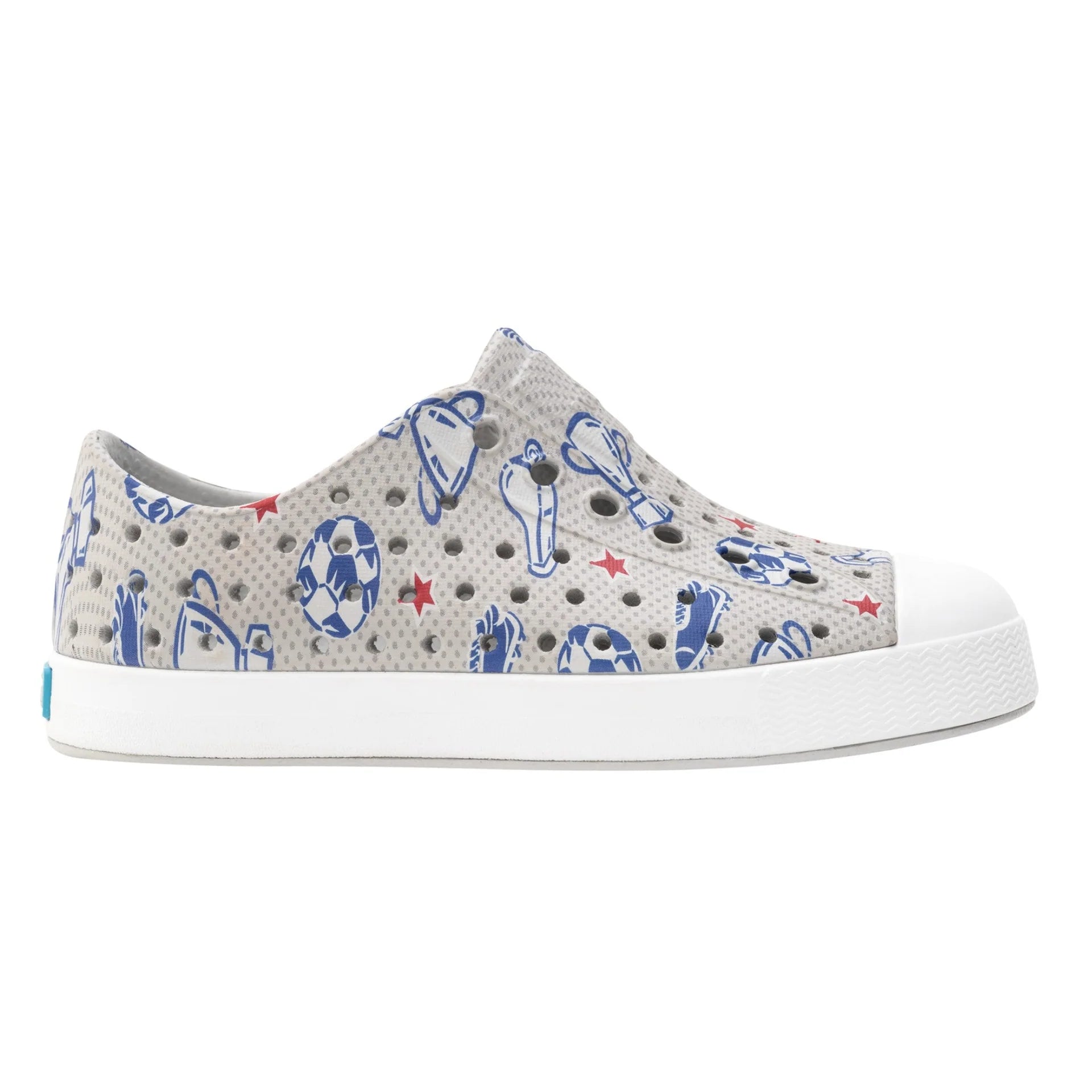 Native Jerrferson Gray Soccer Print-Tassel Children Shoes