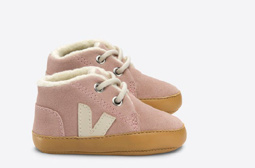 Veja Rose Fur Lines Soft Sole-Tassel Children Shoes