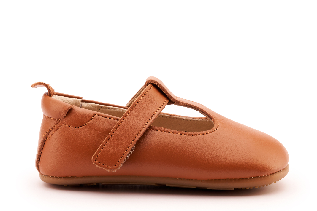 Old Soles Tan Velcro Softsole-Tassel Children Shoes