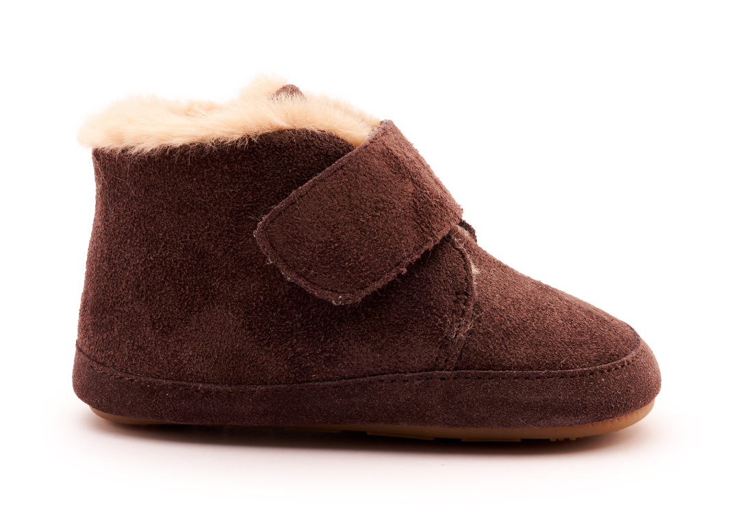 Old Soles Brown Suede Fur Softsole-Tassel Children Shoes