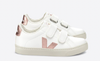 Veja White and Rose Metallic Fur Sneaker-Tassel Children Shoes