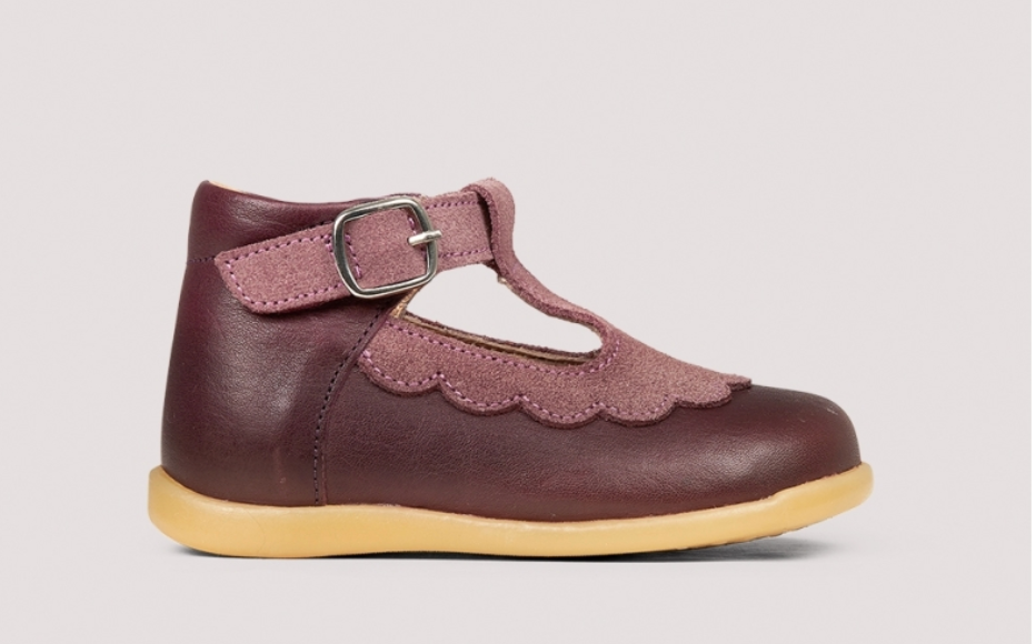 Petit Nord Plum Scalloped T strap Baby Shoe-Tassel Children Shoes