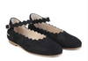 Chloe Black Suede Scalloped Mary Jane-Tassel Children Shoes