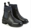 Chloe Black Leather Boot-Tassel Children Shoes