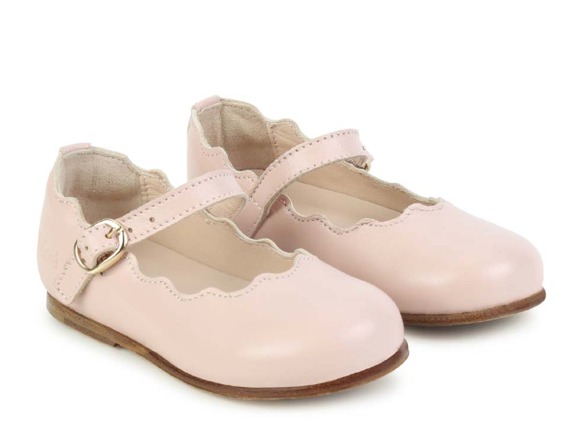 Chloe Light Pink Scalloped Baby Mary Jane-Tassel Children Shoes