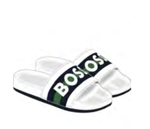 Hugo Boss White Logo Slide-Tassel Children Shoes