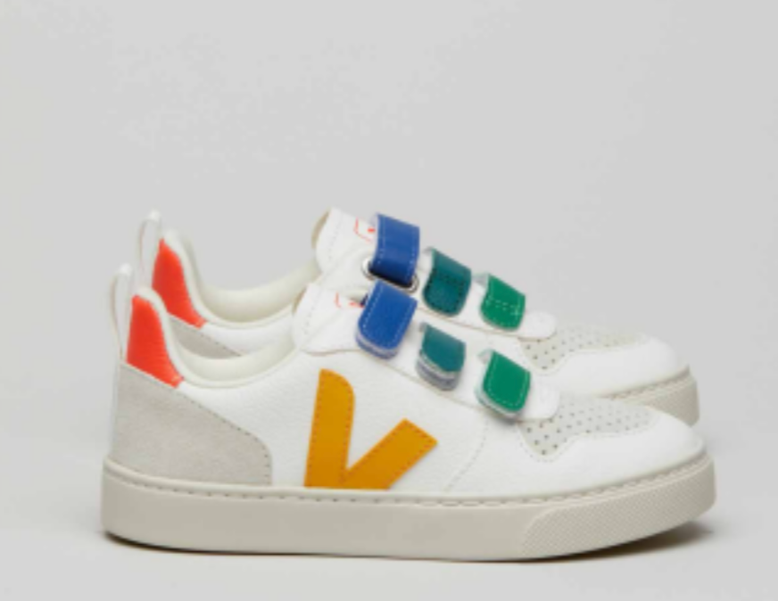 Veja Multico White Ouro Velcro Sneaker-Tassel Children Shoes