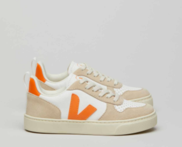 Veja White Fury Orange Lace Sneaker-Tassel Children Shoes