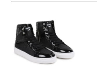 Zadig & Voltaire Black Leather Hi Top Sneaker-Tassel Children Shoes