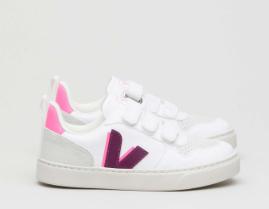 Veja Magenta Velcro Sneaker-Tassel Children Shoes