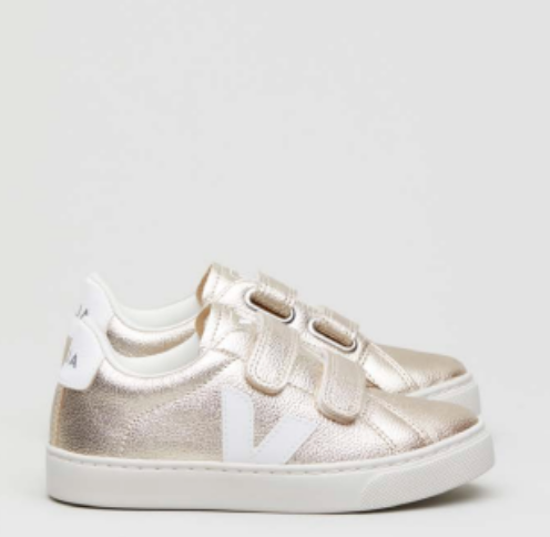 Veja Platinum Velcro Sneaker-Tassel Children Shoes
