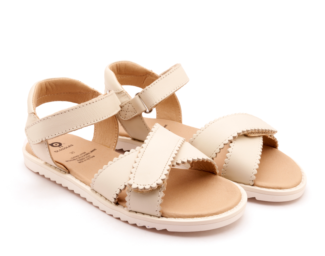 Old Soles Vanilla Scalloped Sandal-Tassel Children Shoes