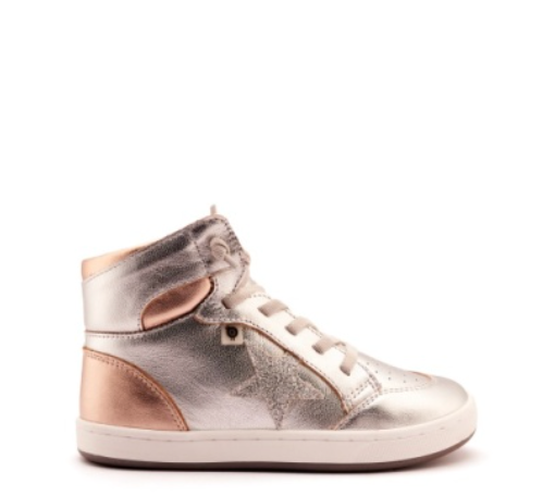 Old Soles Silver Metallic Hi Top Sneaker-Tassel Children Shoes
