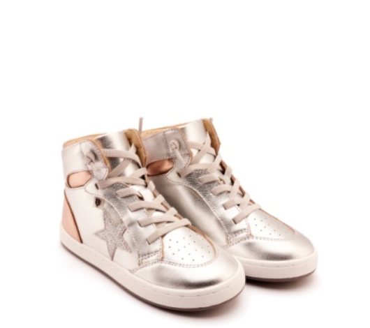 Old Soles Silver Metallic Hi Top Sneaker-Tassel Children Shoes
