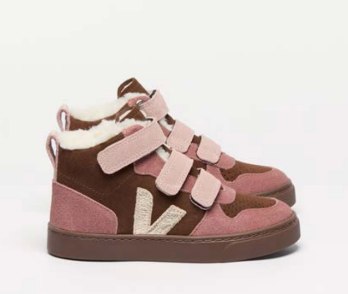 Veja Walnut Bark Fur Hi Top Sneaker-Tassel Children Shoes