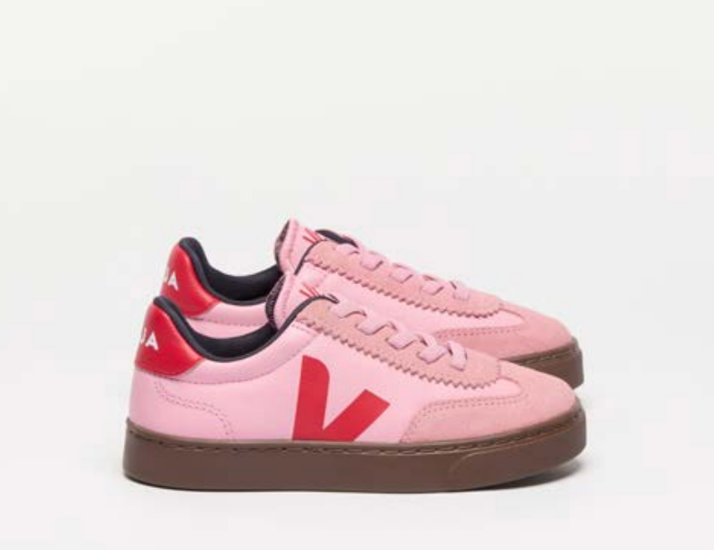 Veja Pink Pekin Bark Elastic Sneaker-Tassel Children Shoes
