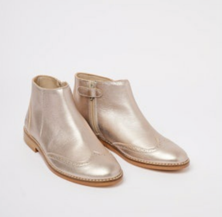 Bonpoint Rose Gold Wingtip Dress Boot-Tassel Children Shoes