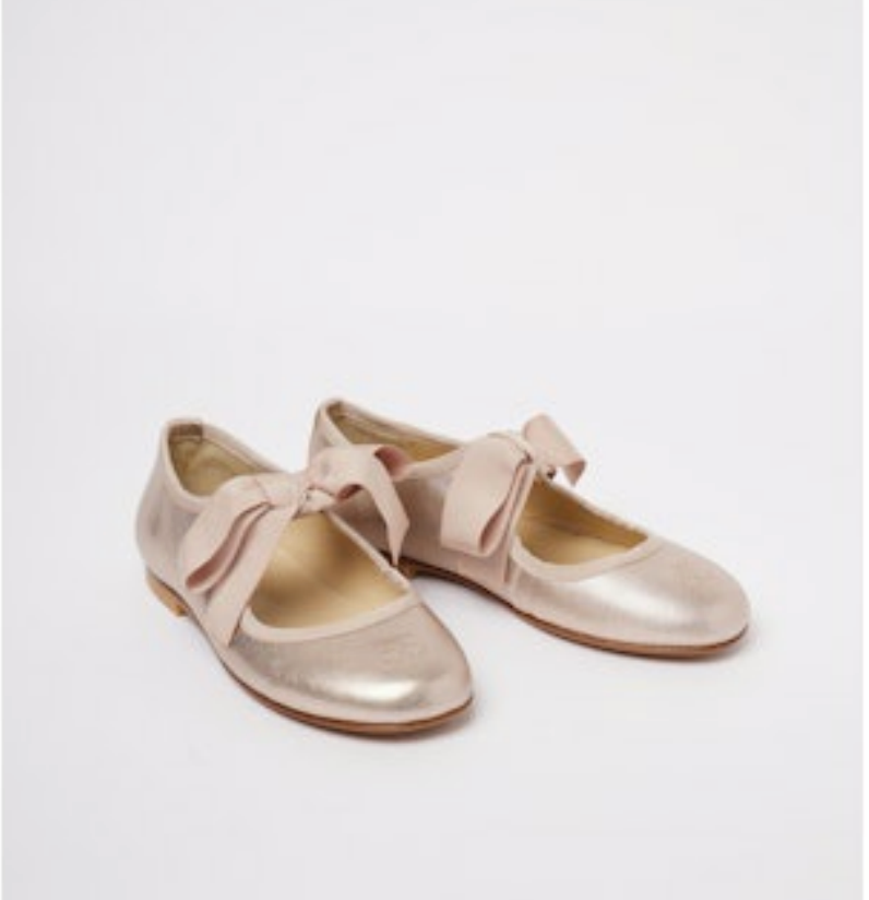 Bonpoint Rose Gold Bow Cherry Mary Jane-Tassel Children Shoes