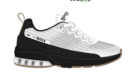 Hugo Boss Black and White Lace Sneaker-Tassel Children Shoes