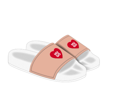 Hugo Boss Pale Pink Heart Slide-Tassel Children Shoes