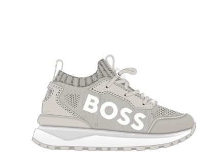 Hugo Boss Light Gray Sock Sneaker-Tassel Children Shoes