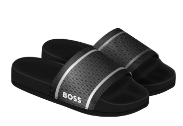 Hugo Boss Black Print Slide-Tassel Children Shoes
