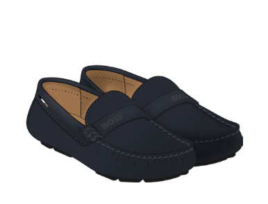 Hugo Boss Navy Embossed Loafer-Tassel Children Shoes