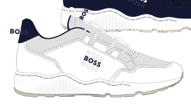 Hugo Boss White Elastic Lace Sneaker-Tassel Children Shoes