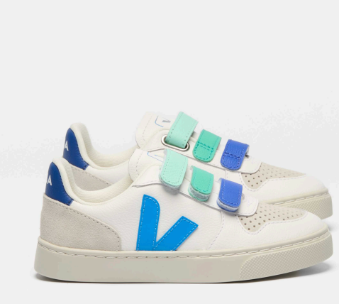 Veja White Egee Velcro Sneaker-Tassel Children Shoes