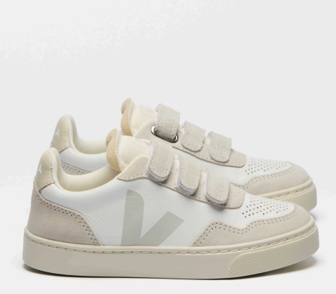Veja White Natural Velcro Sneaker-Tassel Children Shoes