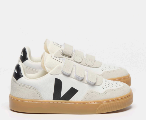 Veja White Black Velcro Sneaker-Tassel Children Shoes