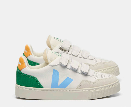 Veja Aqua Emeraude Velcro Sneaker-Tassel Children Shoes