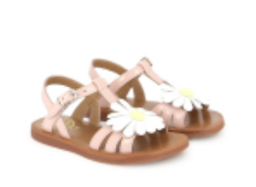 Pom D'Api Pink Daisy Sandal-Tassel Children Shoes
