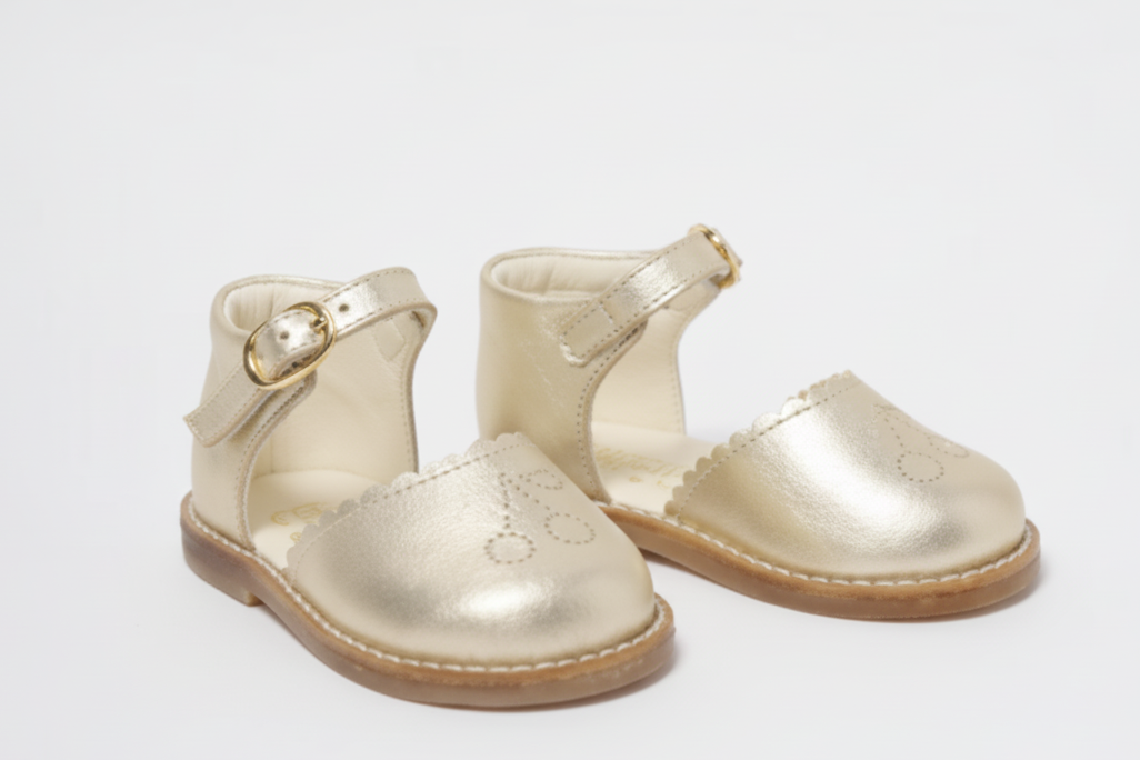 Bonpoint Oro Cherry Perf Baby Shoe-Tassel Children Shoes