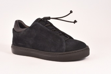 Rondinella Navy Suede Elastic Dress Sneaker-Tassel Children Shoes