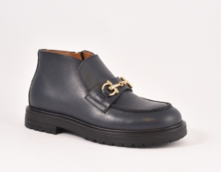 Rondinella Navy Buckle Dress Bootie-Tassel Children Shoes