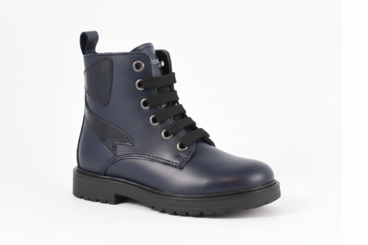 Rondinella Navy Shimmer Bow Boot-Tassel Children Shoes