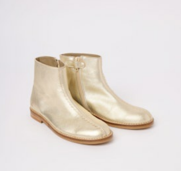 *PRE ORDER* Bonpoint Oro Gold Scalloped Zipper Boot-Tassel Children Shoes